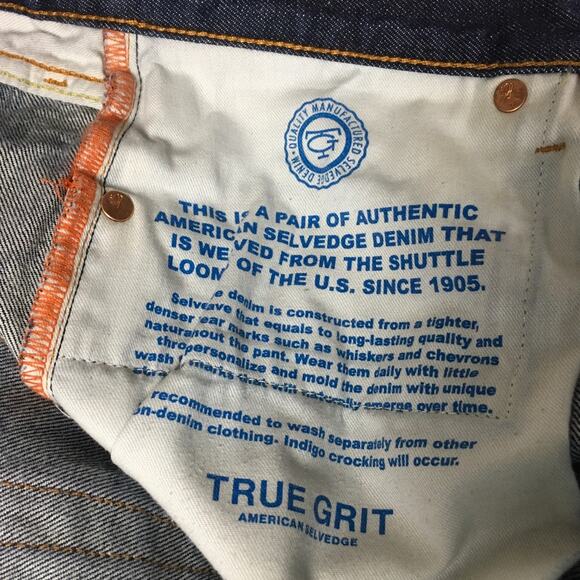 True Grit Whiskey Slim Straight Jeans‎ Button Fly Cone Denim Pants Men's 30 x 34 - Picture 5 of 11